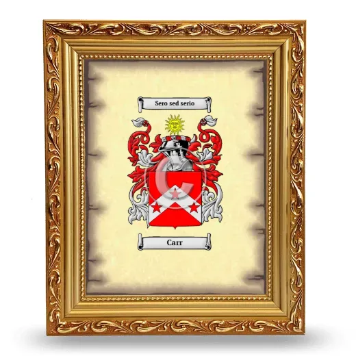 Carr Coat of Arms Framed - Gold