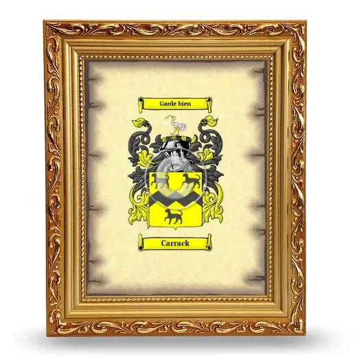 Carrack Coat of Arms Framed - Gold