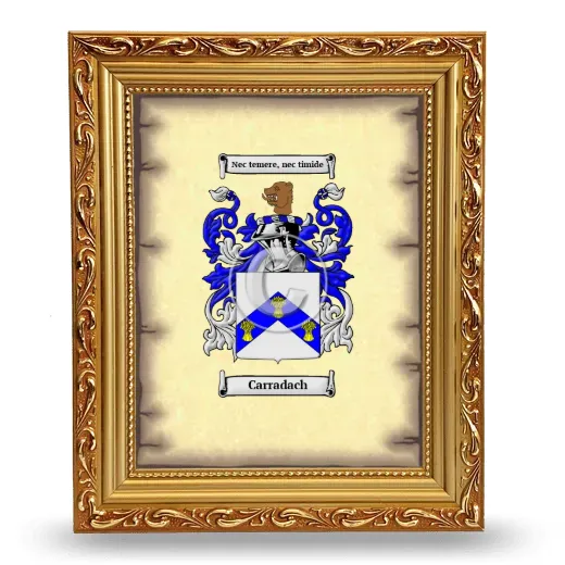 Carradach Coat of Arms Framed - Gold