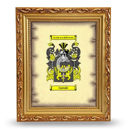 Carrale Coat of Arms Framed - Gold