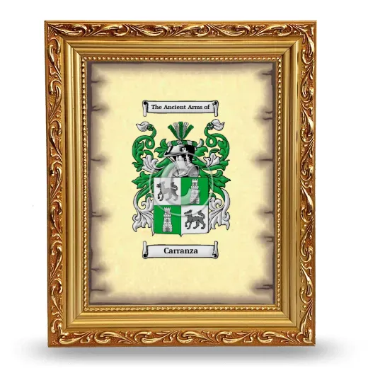 Carranza Coat of Arms Framed - Gold