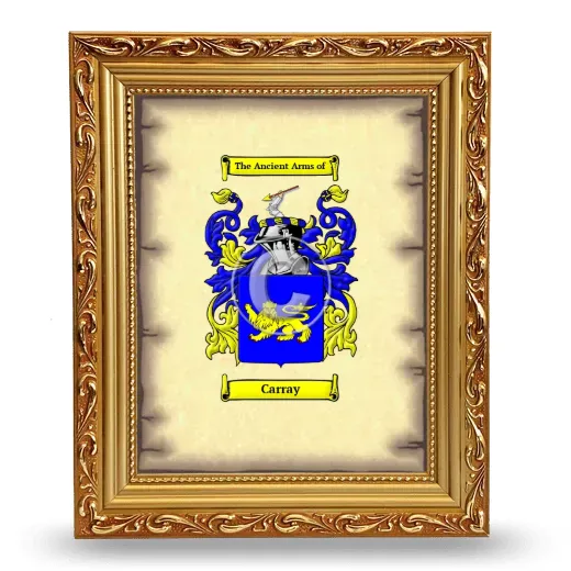 Carray Coat of Arms Framed - Gold