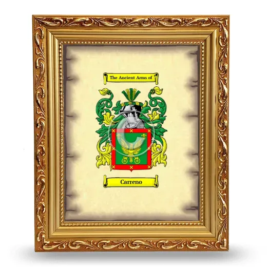 Carreno Coat of Arms Framed - Gold