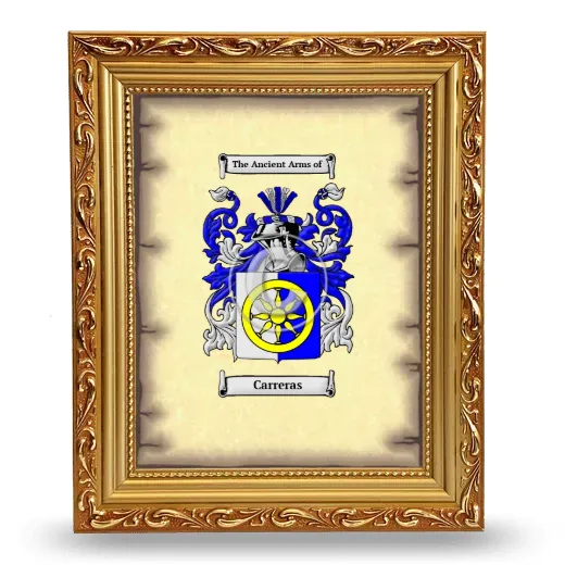 Carreras Coat of Arms Framed - Gold