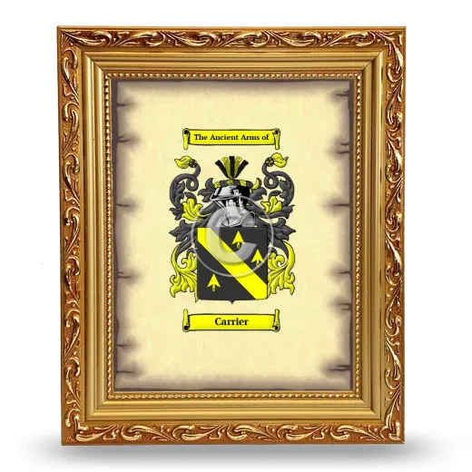 Carrier Coat of Arms Framed - Gold