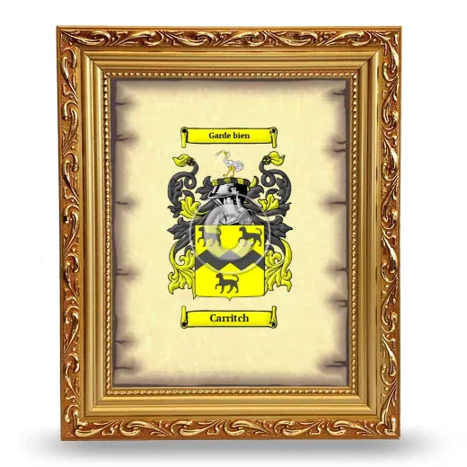 Carritch Coat of Arms Framed - Gold