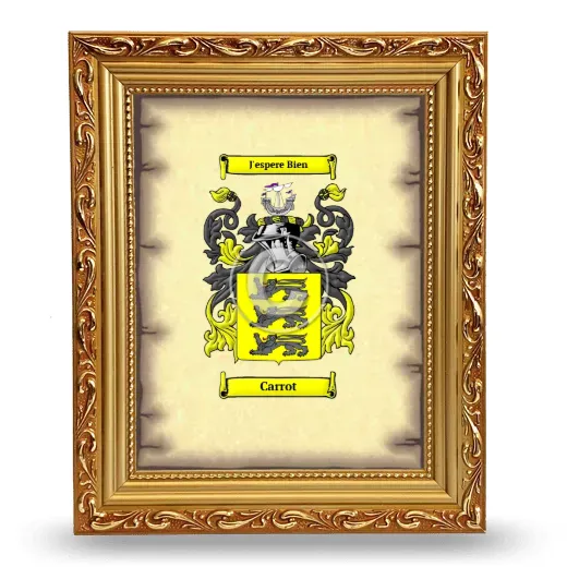 Carrot Coat of Arms Framed - Gold
