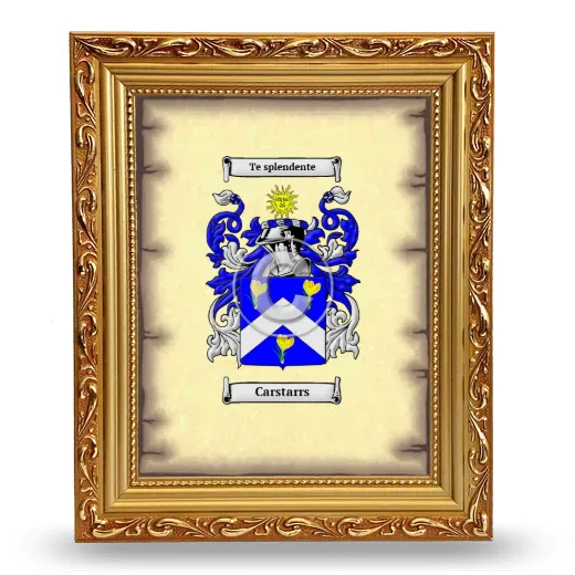 Carstarrs Coat of Arms Framed - Gold