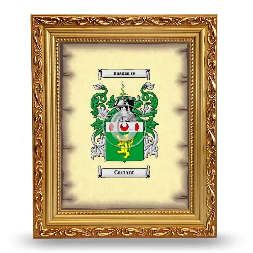 Cartant Coat of Arms Framed - Gold