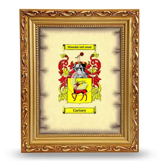 Cartney Coat of Arms Framed - Gold