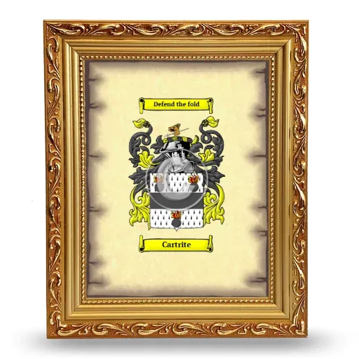 Cartrite Coat of Arms Framed - Gold