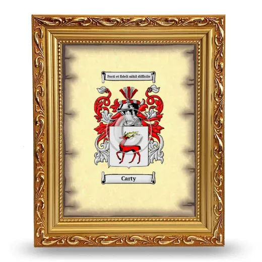Carty Coat of Arms Framed - Gold