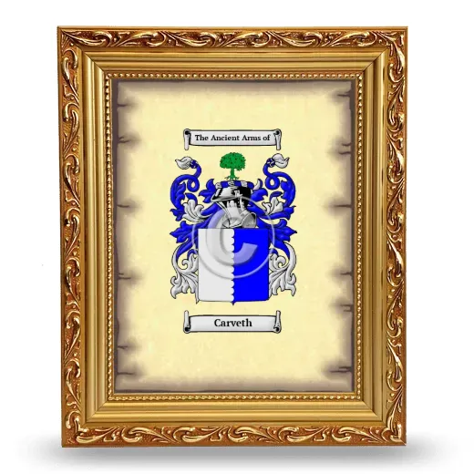 Carveth Coat of Arms Framed - Gold