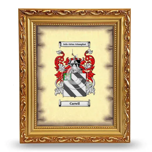 Carwil Coat of Arms Framed - Gold
