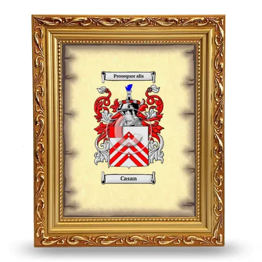 Casan Coat of Arms Framed - Gold