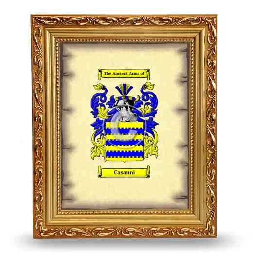 Casanni Coat of Arms Framed - Gold