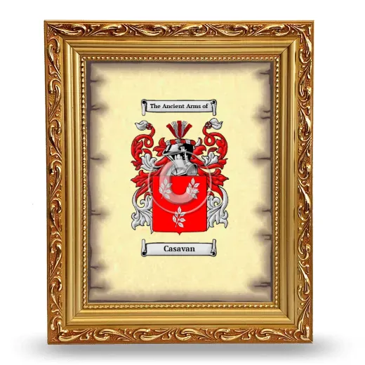 Casavan Coat of Arms Framed - Gold
