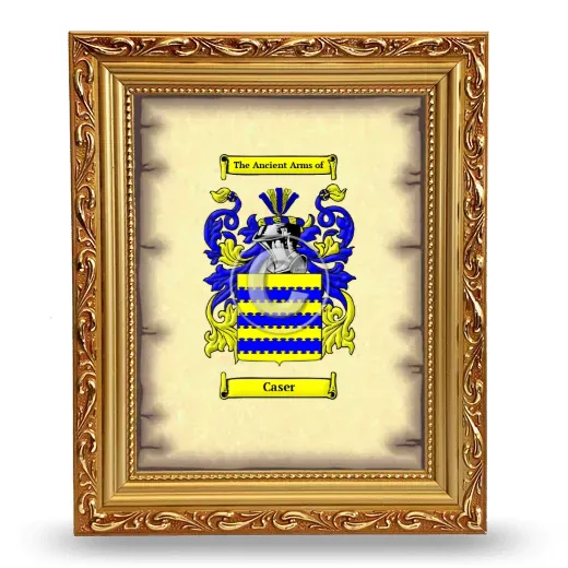 Caser Coat of Arms Framed - Gold