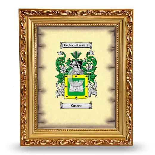 Casero Coat of Arms Framed - Gold