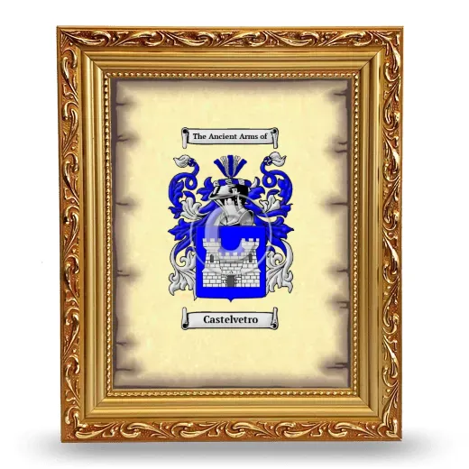 Castelvetro Coat of Arms Framed - Gold