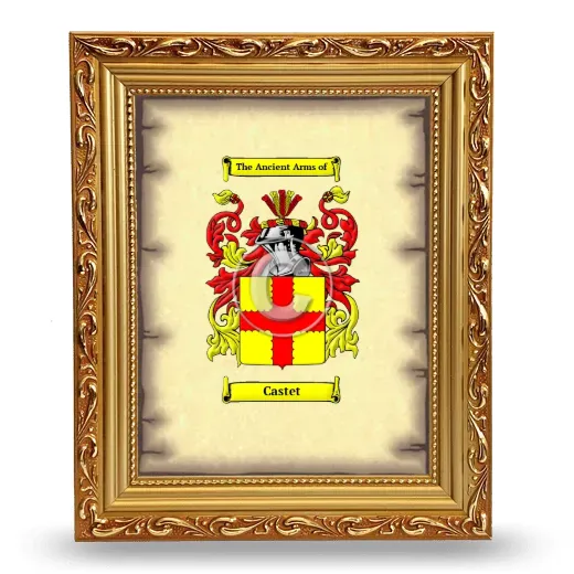 Castet Coat of Arms Framed - Gold
