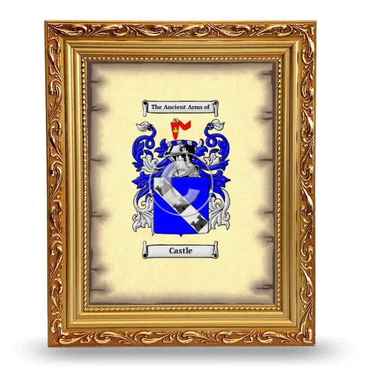 Castle Coat of Arms Framed - Gold