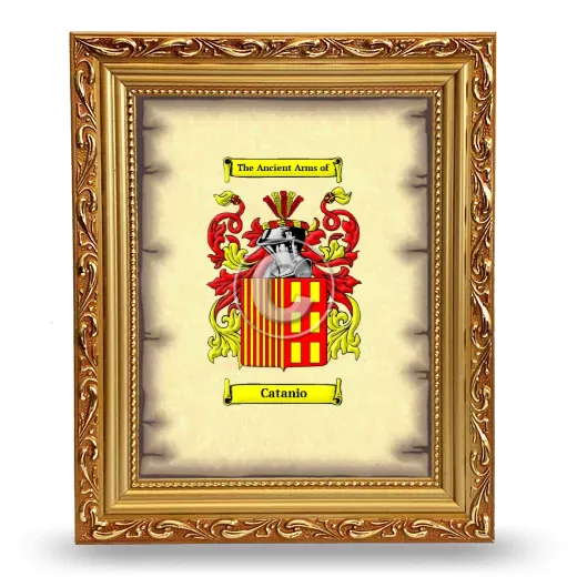 Catanio Coat of Arms Framed - Gold