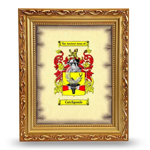 Catchpoule Coat of Arms Framed - Gold