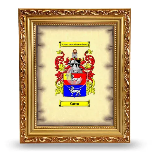 Caten Coat of Arms Framed - Gold