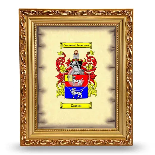 Catten Coat of Arms Framed - Gold