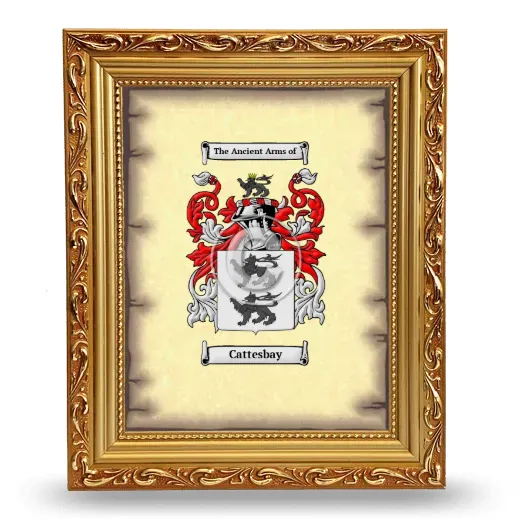 Cattesbay Coat of Arms Framed - Gold