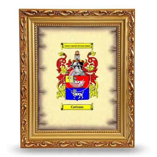Cattons Coat of Arms Framed - Gold