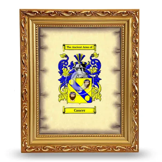 Caucer Coat of Arms Framed - Gold