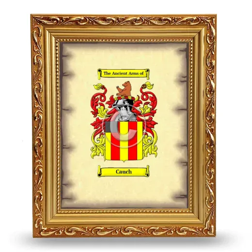 Cauch Coat of Arms Framed - Gold
