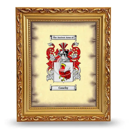 Cauchy Coat of Arms Framed - Gold