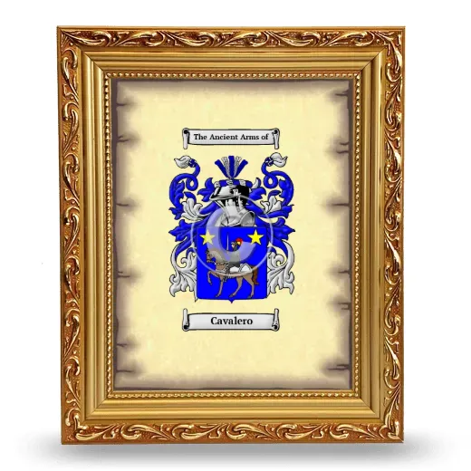 Cavalero Coat of Arms Framed - Gold