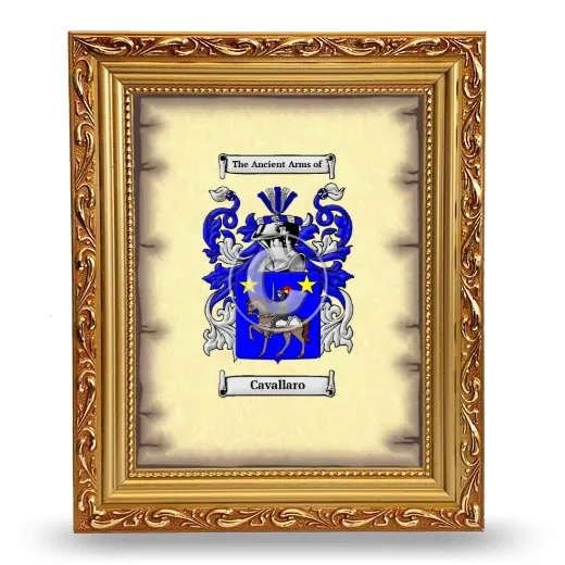 Cavallaro Coat of Arms Framed - Gold