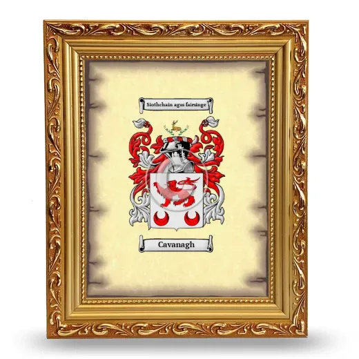 Cavanagh Coat of Arms Framed - Gold