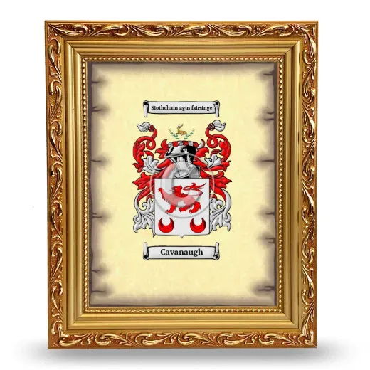 Cavanaugh Coat of Arms Framed - Gold