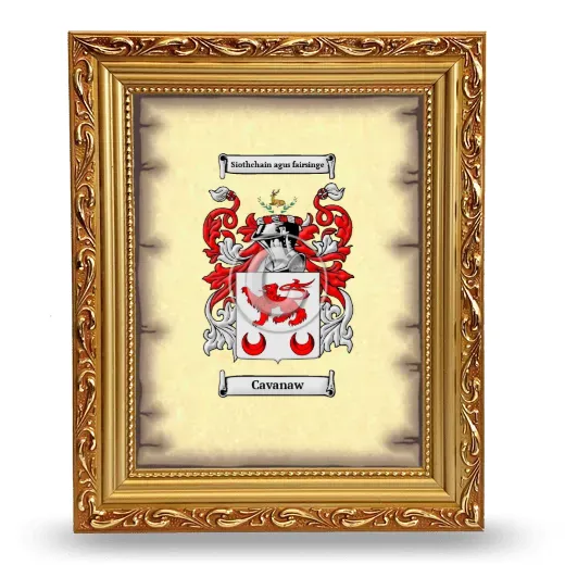 Cavanaw Coat of Arms Framed - Gold