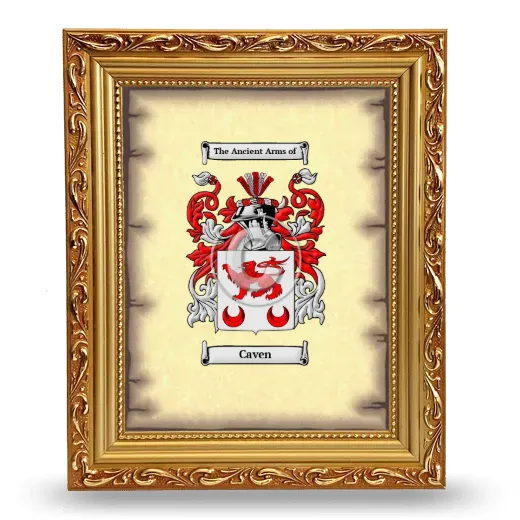 Caven Coat of Arms Framed - Gold