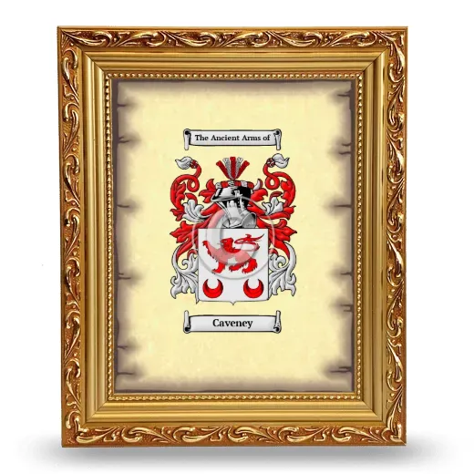 Caveney Coat of Arms Framed - Gold