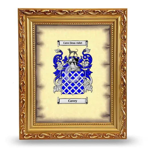 Cavey Coat of Arms Framed - Gold