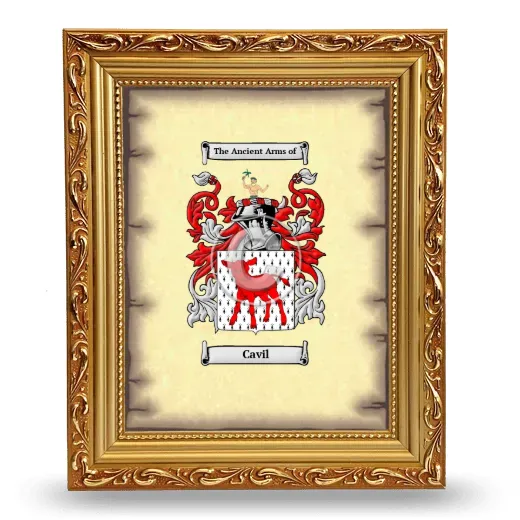 Cavil Coat of Arms Framed - Gold