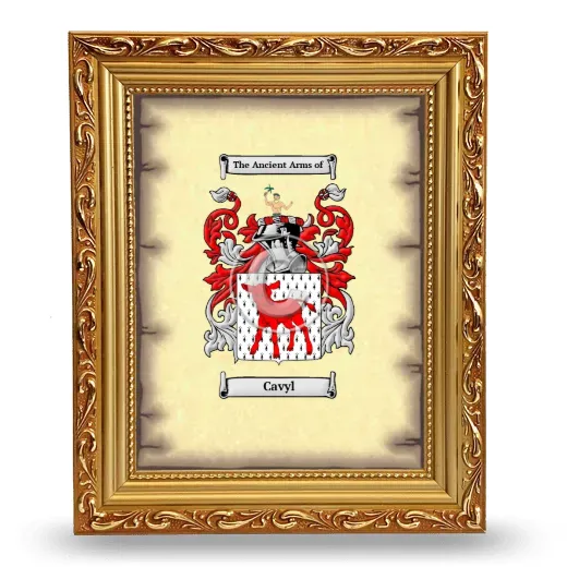 Cavyl Coat of Arms Framed - Gold
