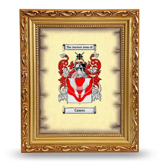 Cawes Coat of Arms Framed - Gold