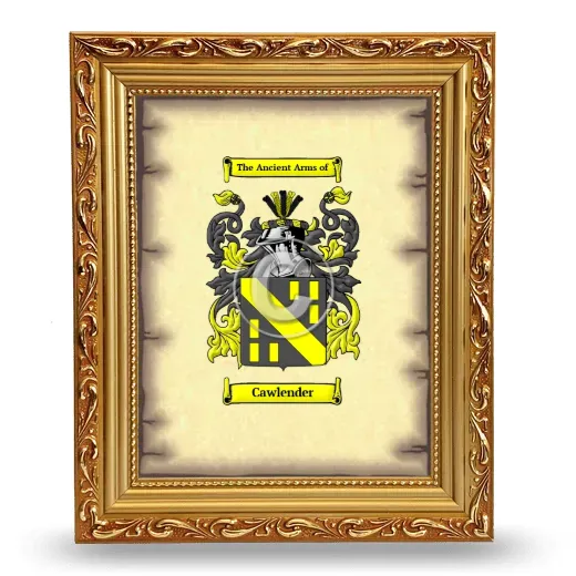 Cawlender Coat of Arms Framed - Gold