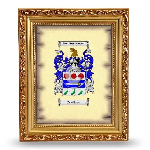 Cawlison Coat of Arms Framed - Gold