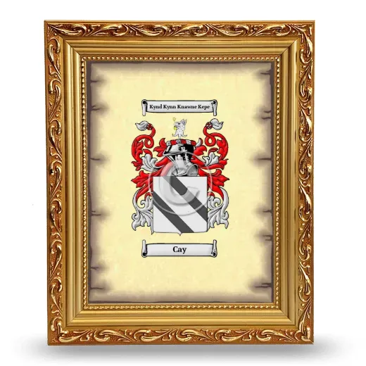 Cay Coat of Arms Framed - Gold