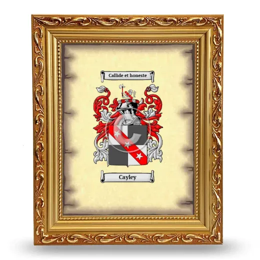 Cayley Coat of Arms Framed - Gold
